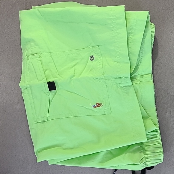 Vtg Polo Ralph Lauren swim trunks light lime green 3 pockets men's‎ M NWT